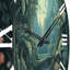 Horloge murale Magical Lake Visions Retro Blue Botanicals IV-93382982
