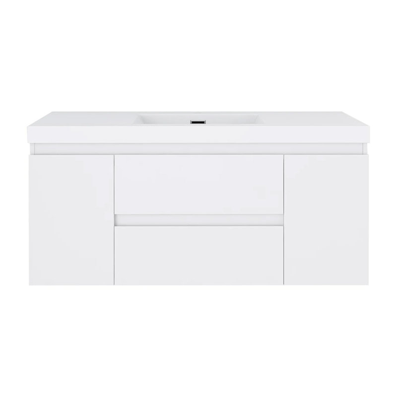 Meuble-lavabo simple 47 po avec plateau en résine Cummington