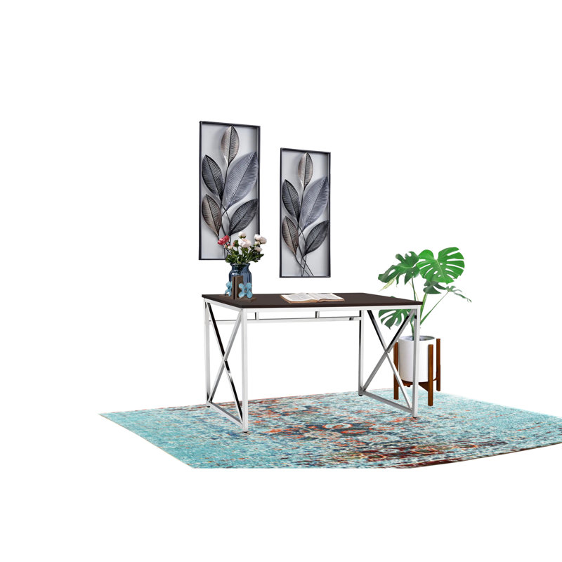 Bureau brun - Plateau de 119 cm de large, bois d'ingénierie, style moderne et élégant, largeur 59 cm, design élégant