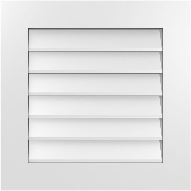 Vent à pignon rectangulaire en uréthane non-fonctionnel, H 24 po x l 24 po x P 1 po