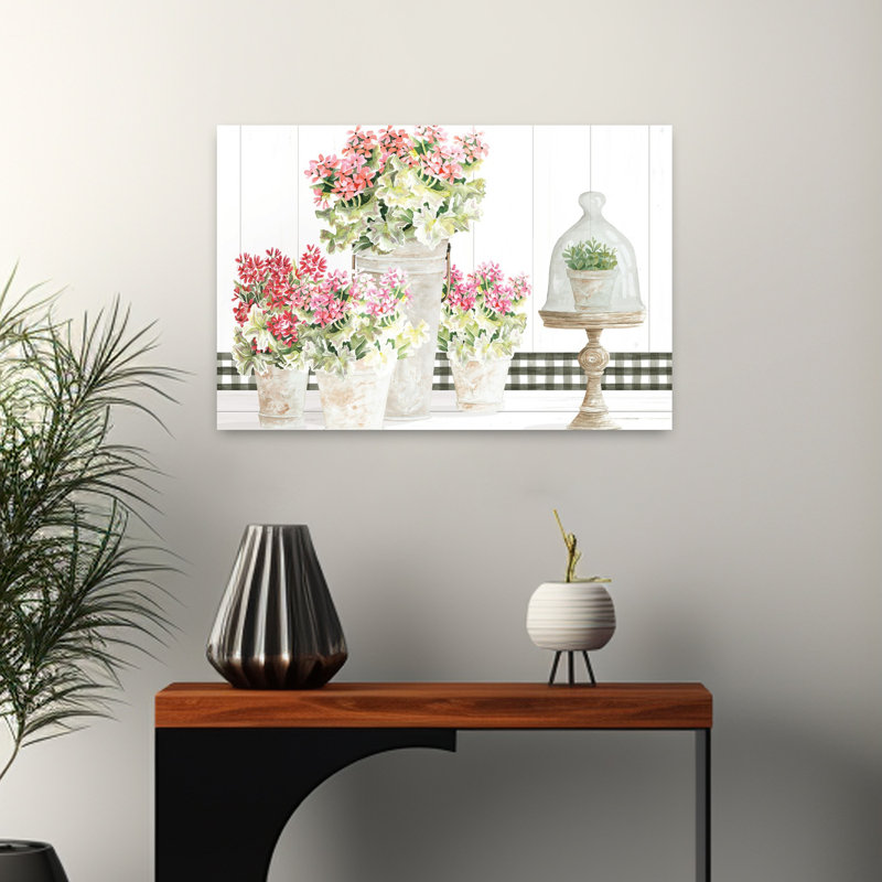 Nuances de rose et art printanier rouge, H 16 po x l 24 po