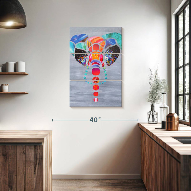 Brampt Abstract Elephant Love, 38" H x 24" W