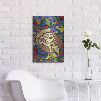 Latitude Run® «Pizza Slice With Toppings» par Ron Magnes, art mural en métal