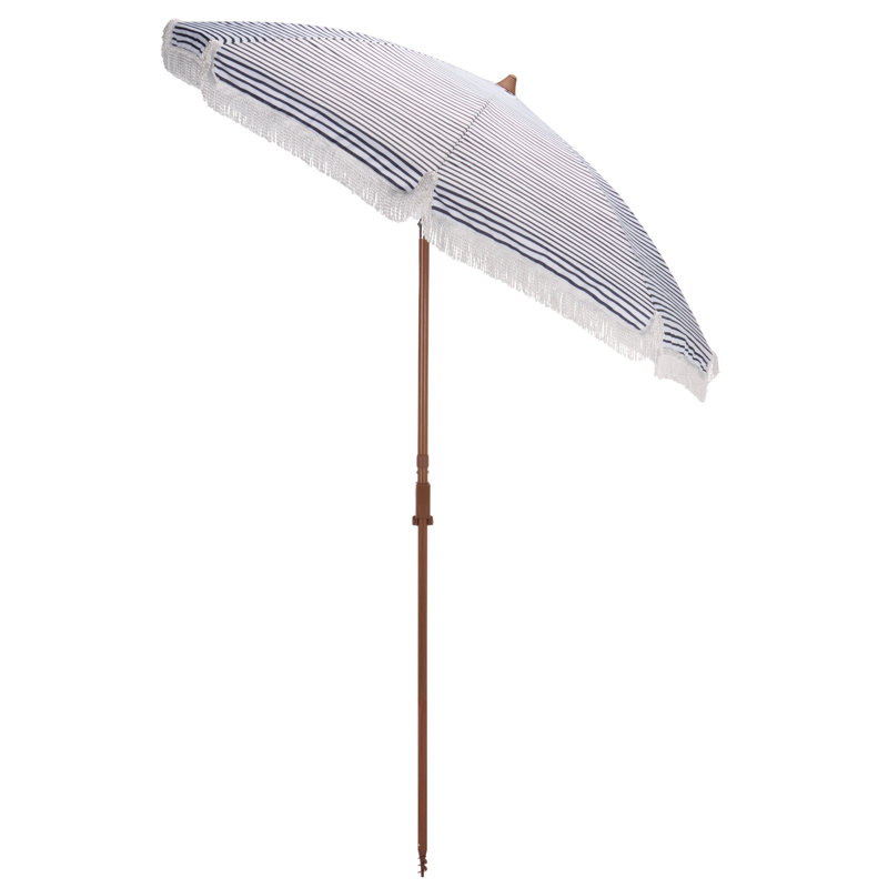 Parasol 6,5 pi Arondell, Rayé bleu marine / blanc