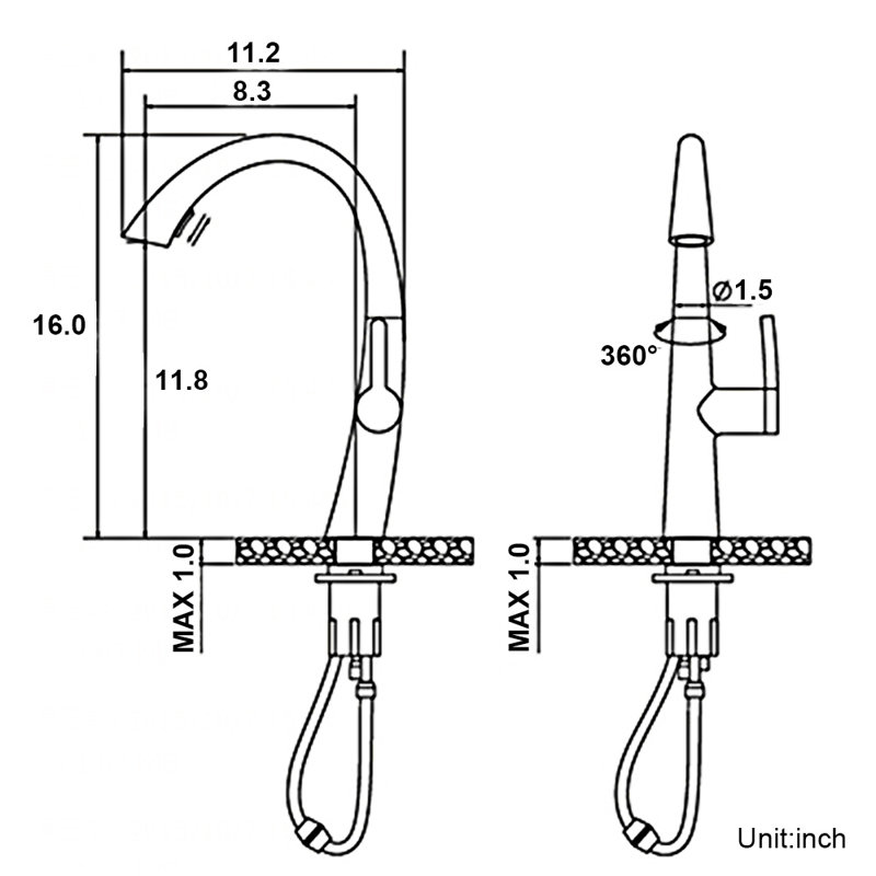 SOUEEUM Pull Down Kitchen Faucet