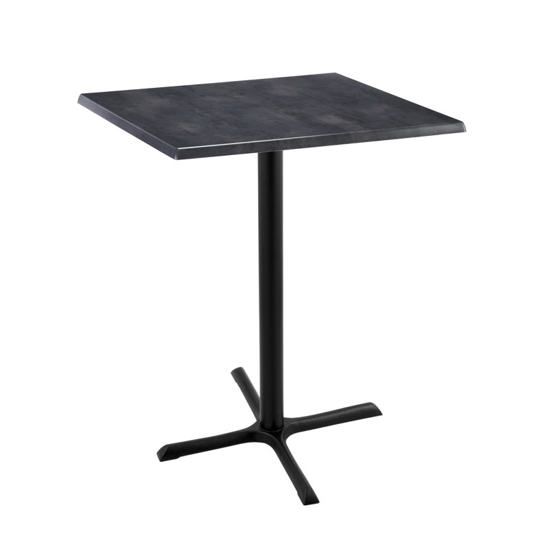 Indoor/Outdoor Table, 30" L x 30" W x 42" H, Black Steel