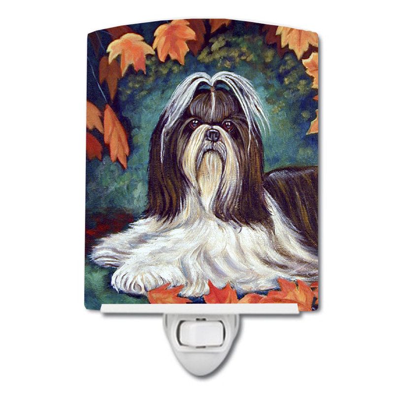 Éclairage de nuit en céramique en céramique shih tzu