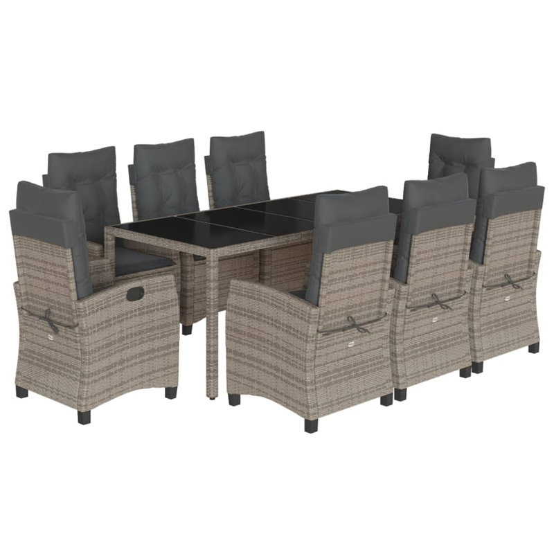  Garden Dining Set Grey