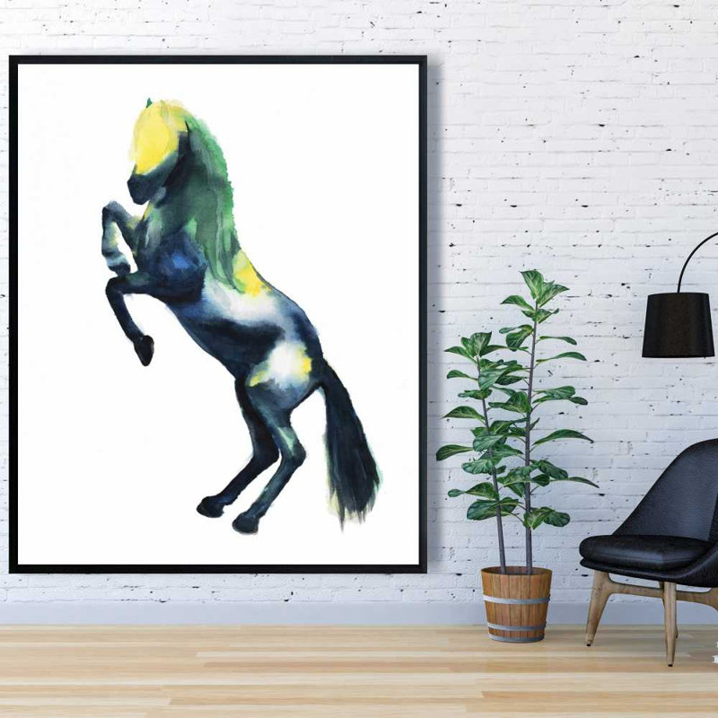 «Greeting Horse», toile illustrative pour enfants, H 61,25 po x l 49,25 po