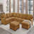Leather Match Large Seating Modular Sectional