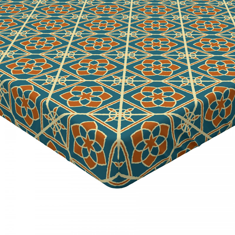 Microfiber Geometric Fitted Sheet, Twin Fitted Sheet