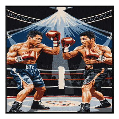 Washable Boxing Sports Area Rug