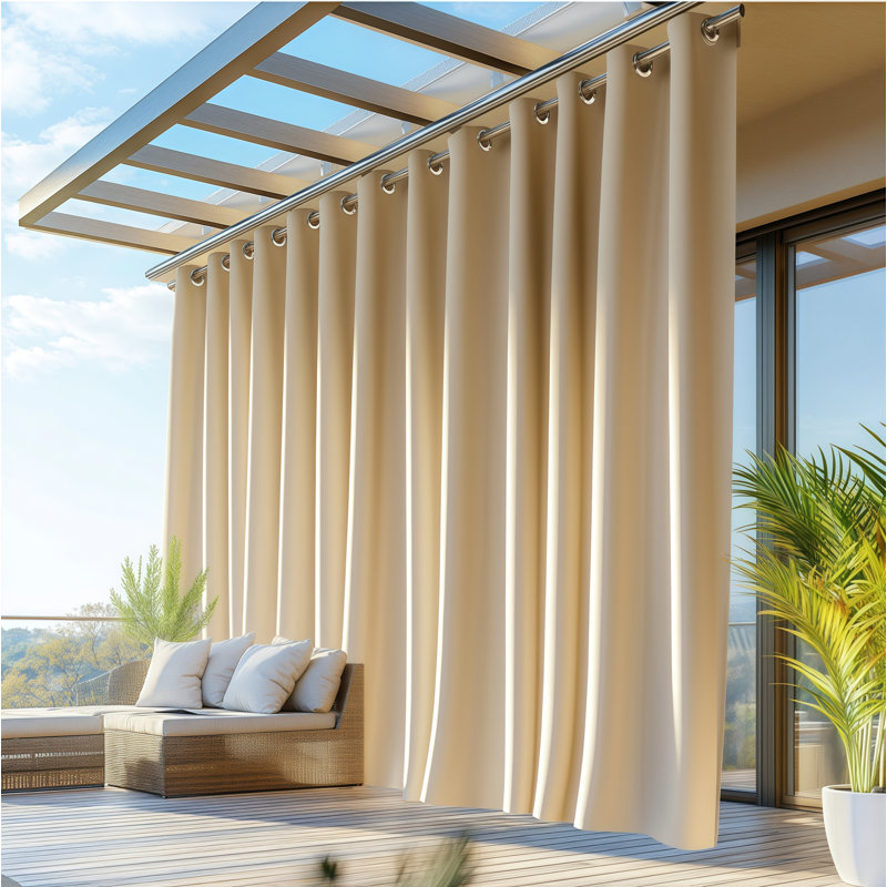 Rideaux occultants et imperméables 1 panneau pour patio / pergola / porche, Beige, L 54 po x L 95 po, 8