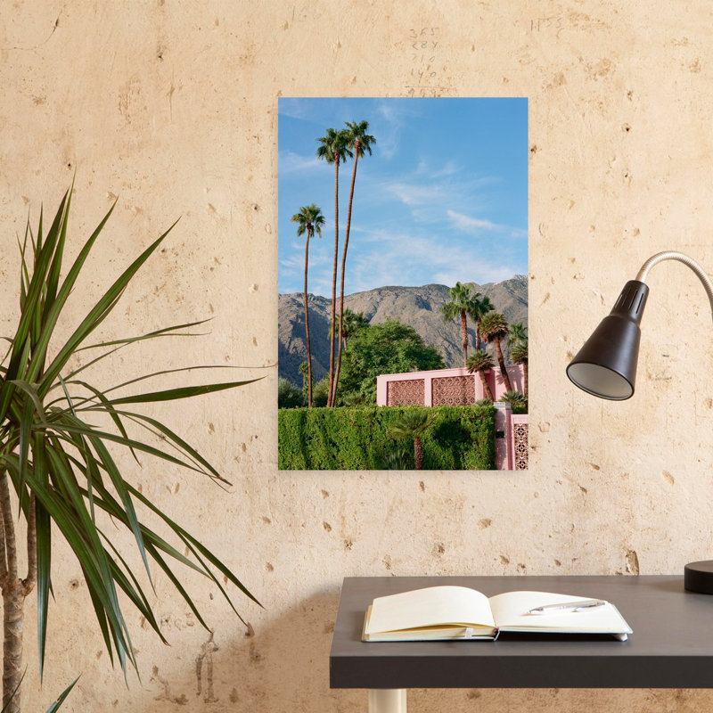 Art contemporain, paysage de palmier rétro, art moderne classique classique, H 48 po x l 32 po