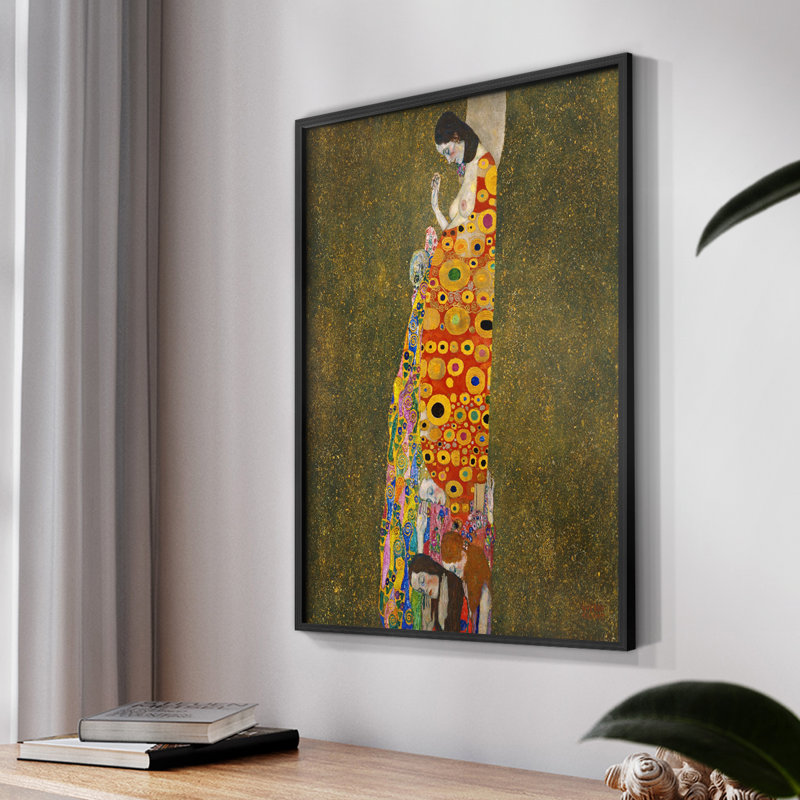 Gustav Klimt IV - Impression encadrée, H 14 po x l 11 po, Noir