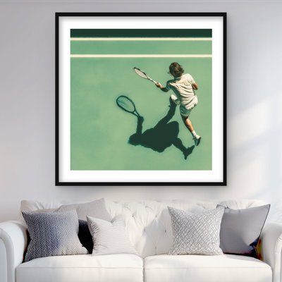 Tennis Player  Green Sports  Games Framed Matted Print
