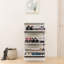 Étagère à chaussures étroite avec miroir et 3 niveaux, rangement en bois mince pour maison et appartement, blanc mat, armoire à tiroirs, Tier Home, blanc mat, rétractable