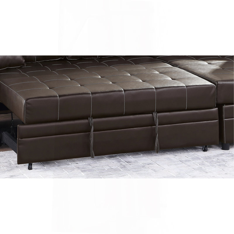 Canapé-lit modulaire escamotable espresso convertible