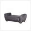 Causeuse convertible rembourrée avec rangement, microfibre grise-1761574476