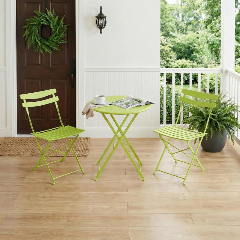 Metal Outdoor Bistro Table , 20.8cm W 19.3cm D, Green