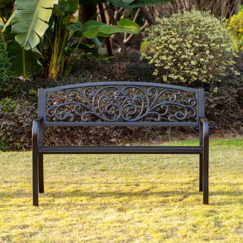 Banc de parc en acier thermolaqué Caudell