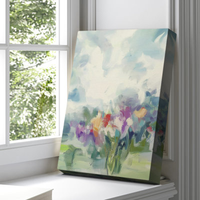 Floral sur toile tendue avec châssis XXXI - prêt à être accroché