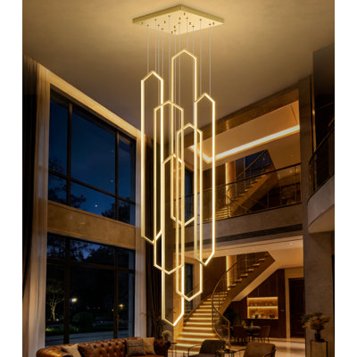 Modern Led Dimmable High Ceiling Large Chandelier
