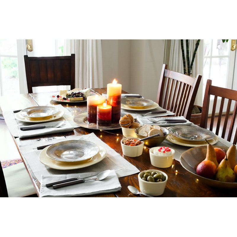 Lastra Handmade Italian Stoneware Dinner Plate, Linen