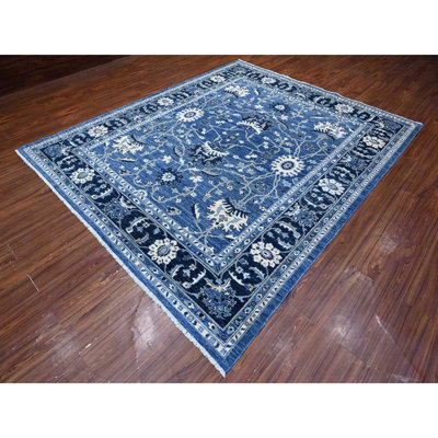 Devanae One-of-a-Kind 8'1" X 9'8" New Age Wool Area Rug Blue