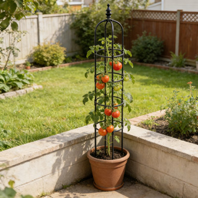 Treillis Obélisque pour plantes grimpantes Black Garden