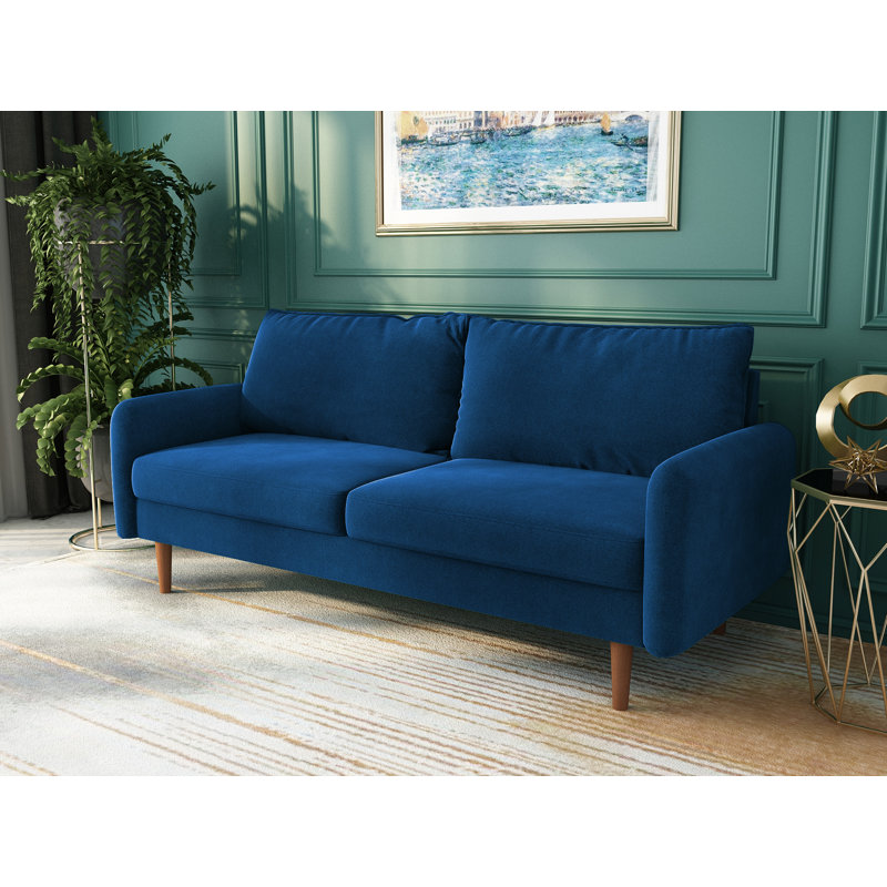 Azelin 70" Round Arm Sofa, Space Blue