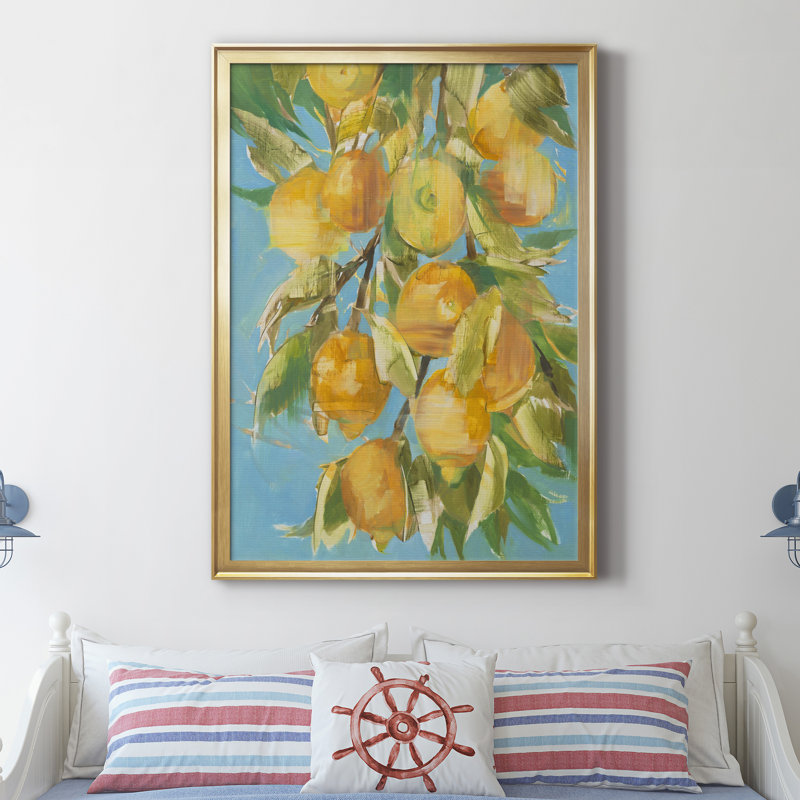 Toile encadrée de qualité supérieure LOvely citron - prête à être accrochée, H 26,5 po x l 36,5 po x P 1,5 po