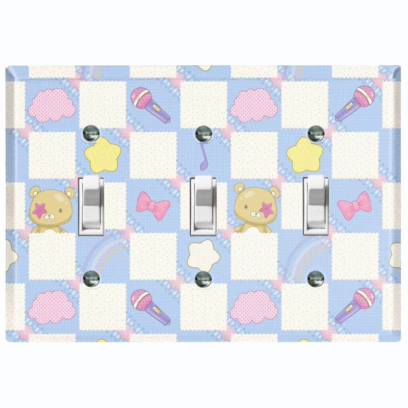 Patterned 3 - Gang Toggle Light Switch Standard Wall Plate