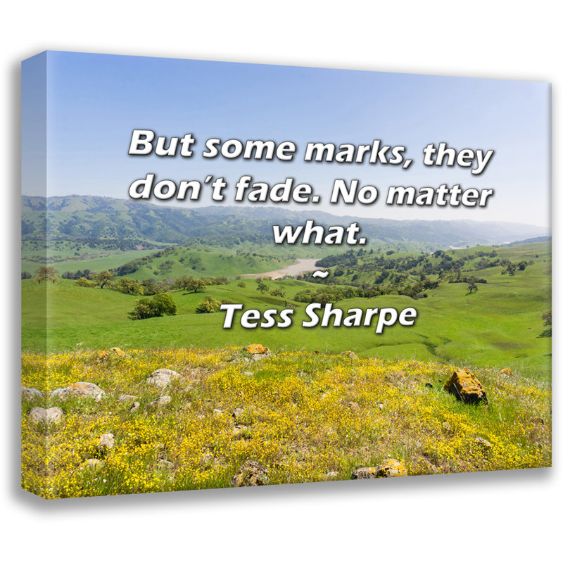 Artsy Quote "But some marks, they don’t fade. No matter what." By Tess Sharpe Gallery Wrapped Canvas, 17" H x 24" W