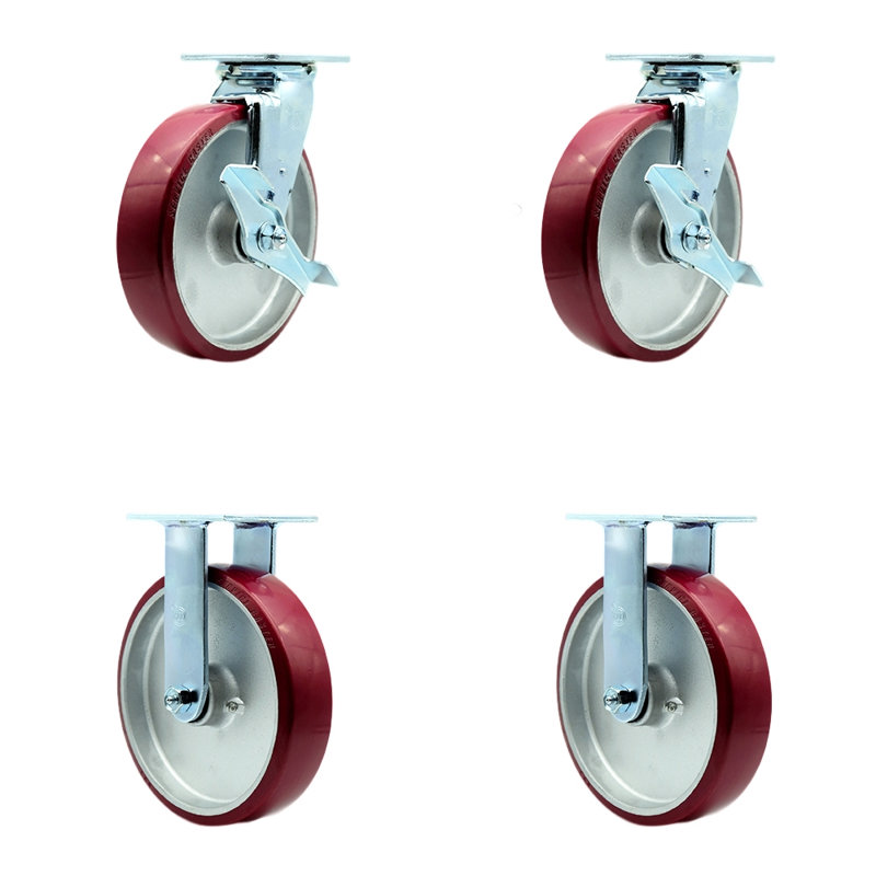 4 Piece Poly on Aluminum Caster Set