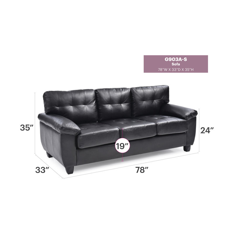 Canapé Gallant G907A-S, Noir