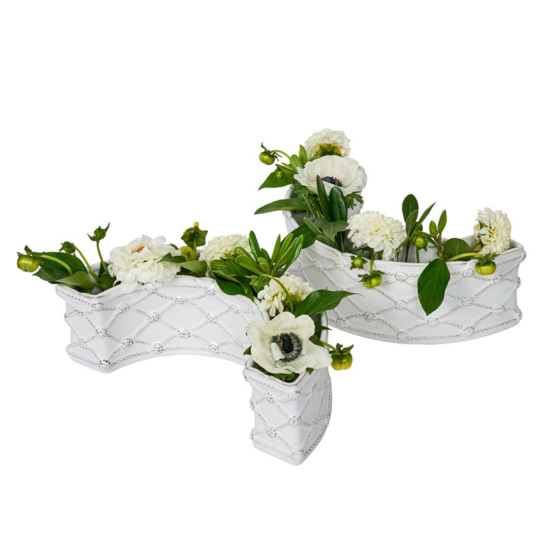 Berry & Thread Petite Parterre Garden Half Circle Vase Set/2 - Whitewash