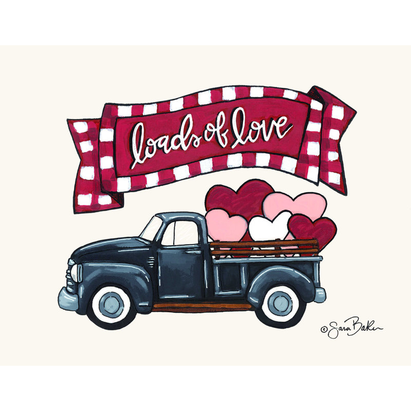 Charges de camion d'amour par Sara Baker - impression sur toile tendue, H 24 po x l 32 po