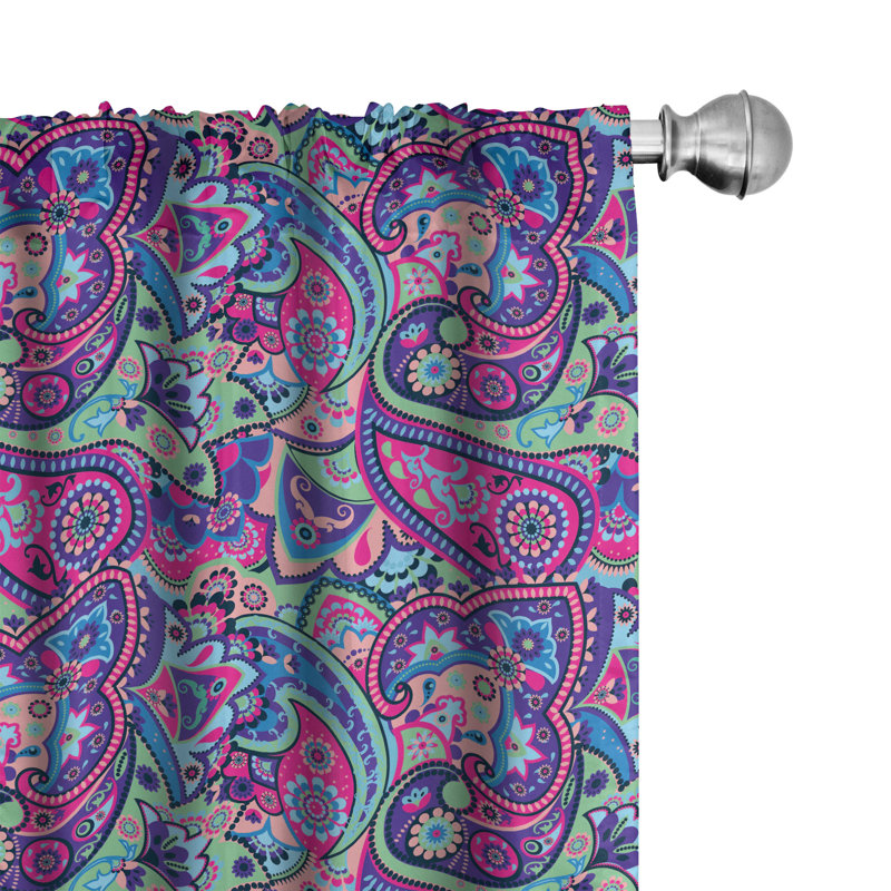 Floral Semi-Sheer Rod Pocket Curtain Panels, 28" x 95"