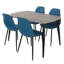 Huetter 5-Piece Casual Dining Set - Spacious Rectangular Table & 4 Curved Plastic Chairs-1390103033-1408555231