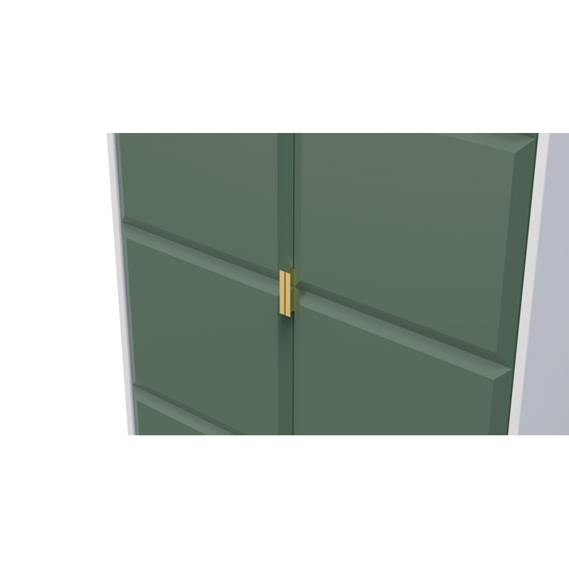 Allem 2 Door Wardrobe, Green/White