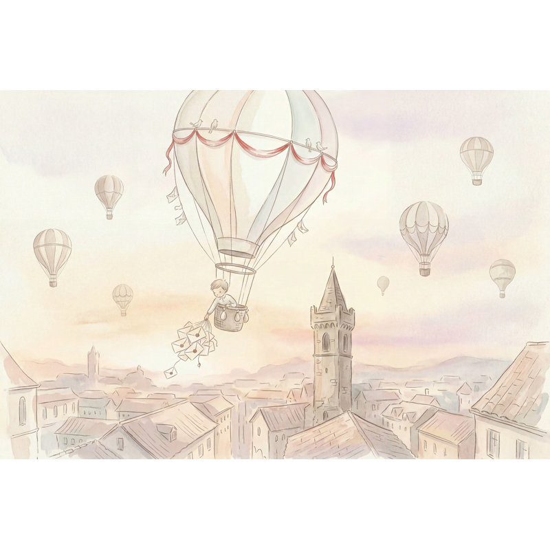 Papier peint montgolfière amovible, 120 po x 96 po, Non tissé