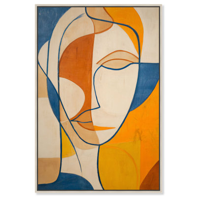 "Mask of Lines I", reproduction d'art sur toile encadrée par Art Remedy, cadre argenté, 30 x 45