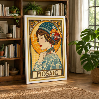 Mosaic Portrait Art Deco - Wrapped Canvas