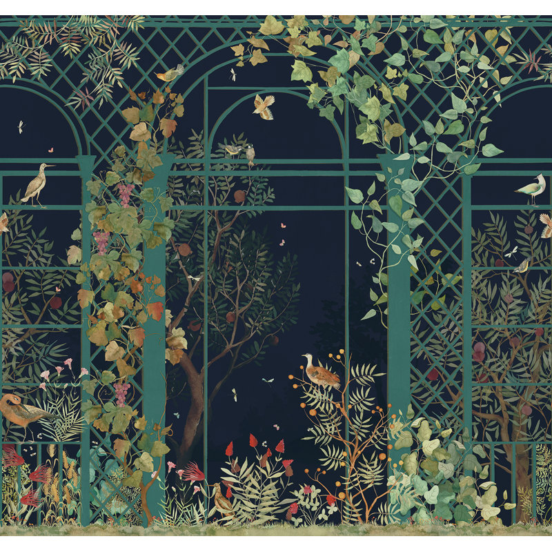 Papier peint texturé Botanical Greenhouse, Bleu