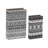 Decorative Book Storage Box Set Of 2, White Black Geometric Pattern