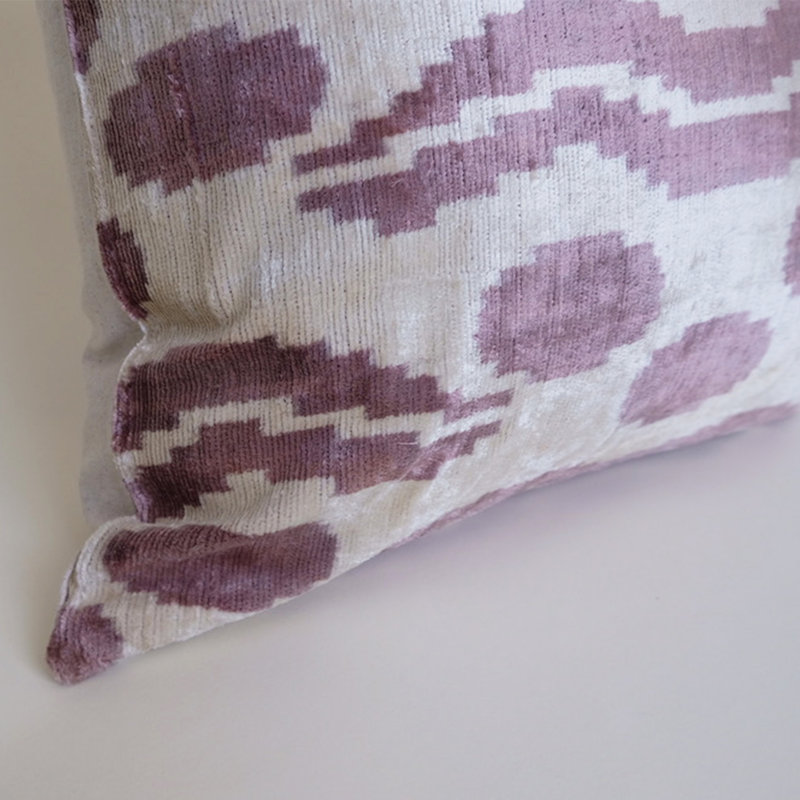 Kara Feather Throw Pillow, 20" x 20", Pink Geometric 3