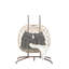 Chaise de patio à structure métallique avec support et coussins pour balcon de chambre à coucher-6501576