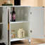 Buffet buffet blanc pour le salon et la salle à manger, 4 portes, tablettes amovibles, espace de rangement abondant, buffet robuste pour la construction, blanc, avec et construction