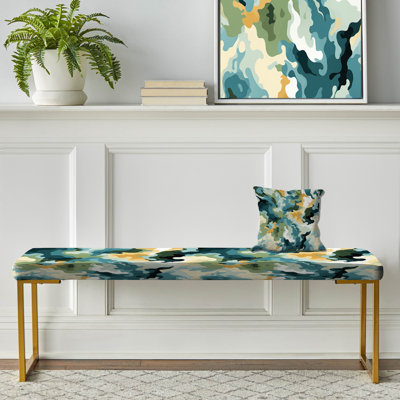 Banc rembourré or